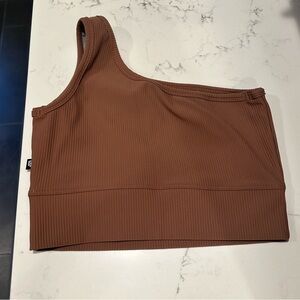 Born Primitive Ribbed One Shoulder Sports Brown
